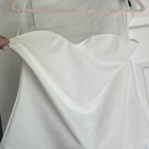 Elegant White Strapless Top